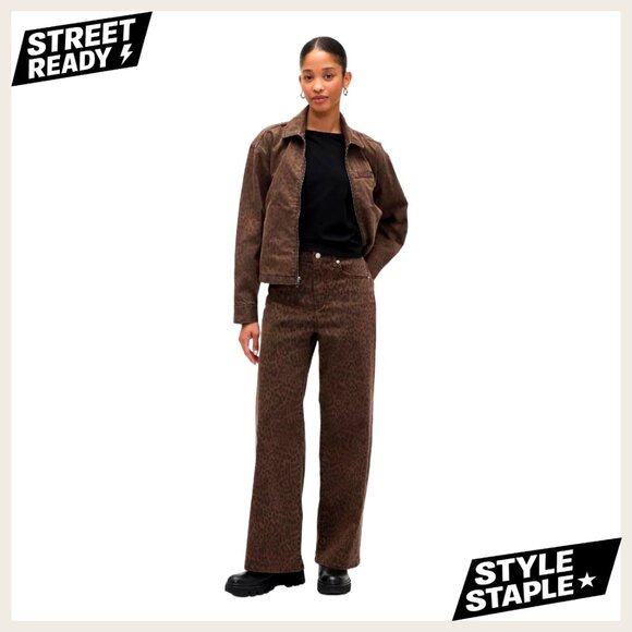 High Rise Wide Leg Jeans Modern Fit Machine Washable
